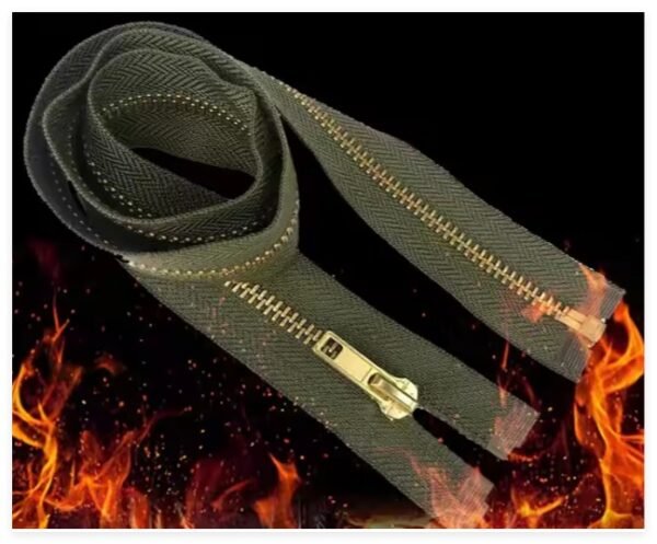Rolled-up-fire-resistant-zipper-against-a-fiery-background
