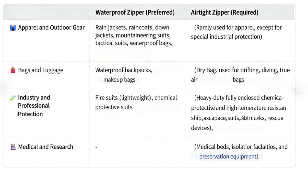 airtight zippers are fully waterproof,YGZIP provides engineer consultations